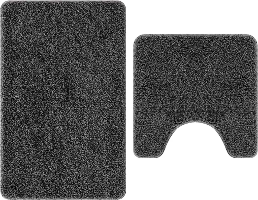 Tapis de bain antidérapant set 2 pcs gris foncé contre sols glissants