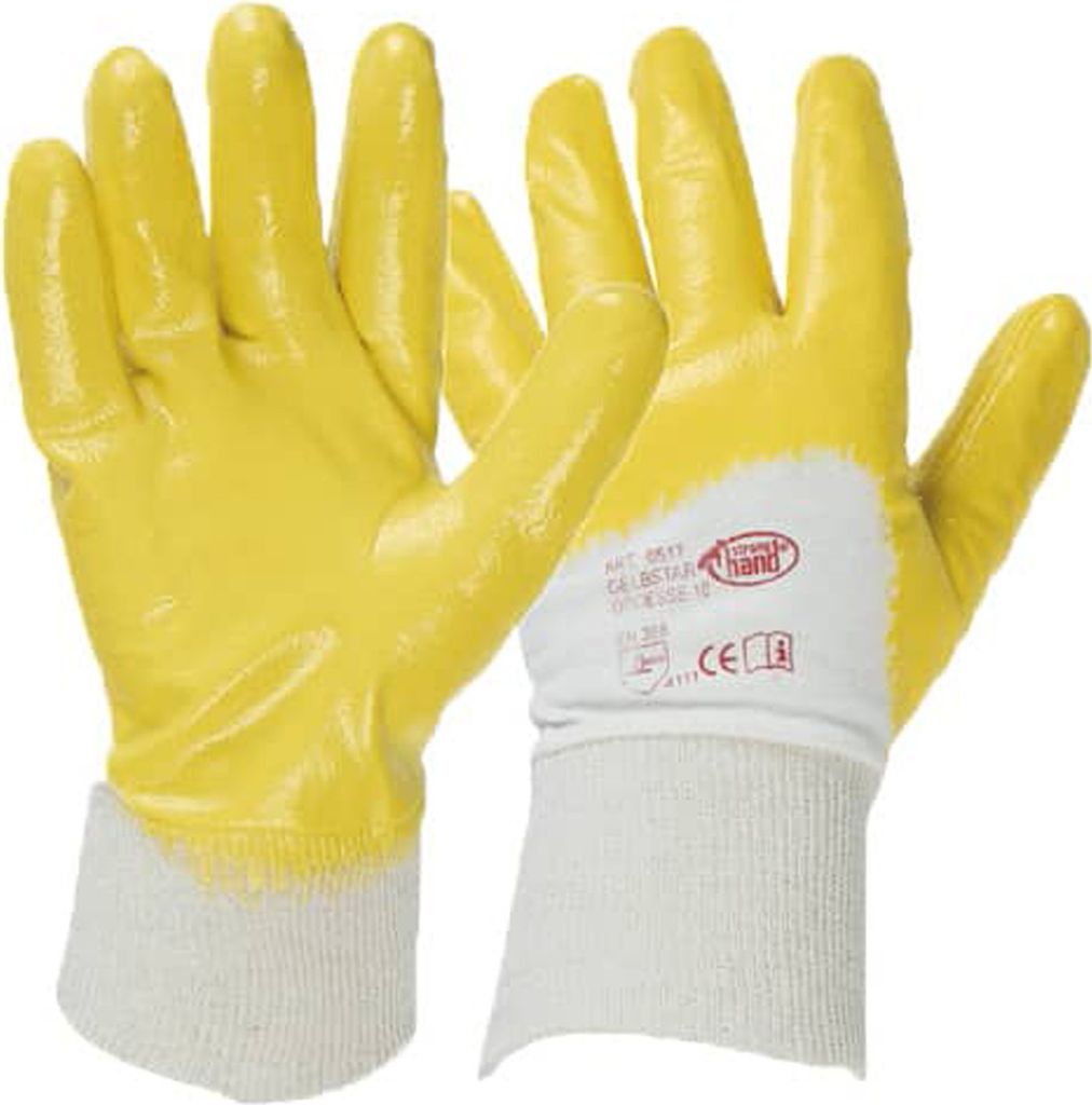 10 Paar STRONG HAND Gelbstar Nitril Schutzha...