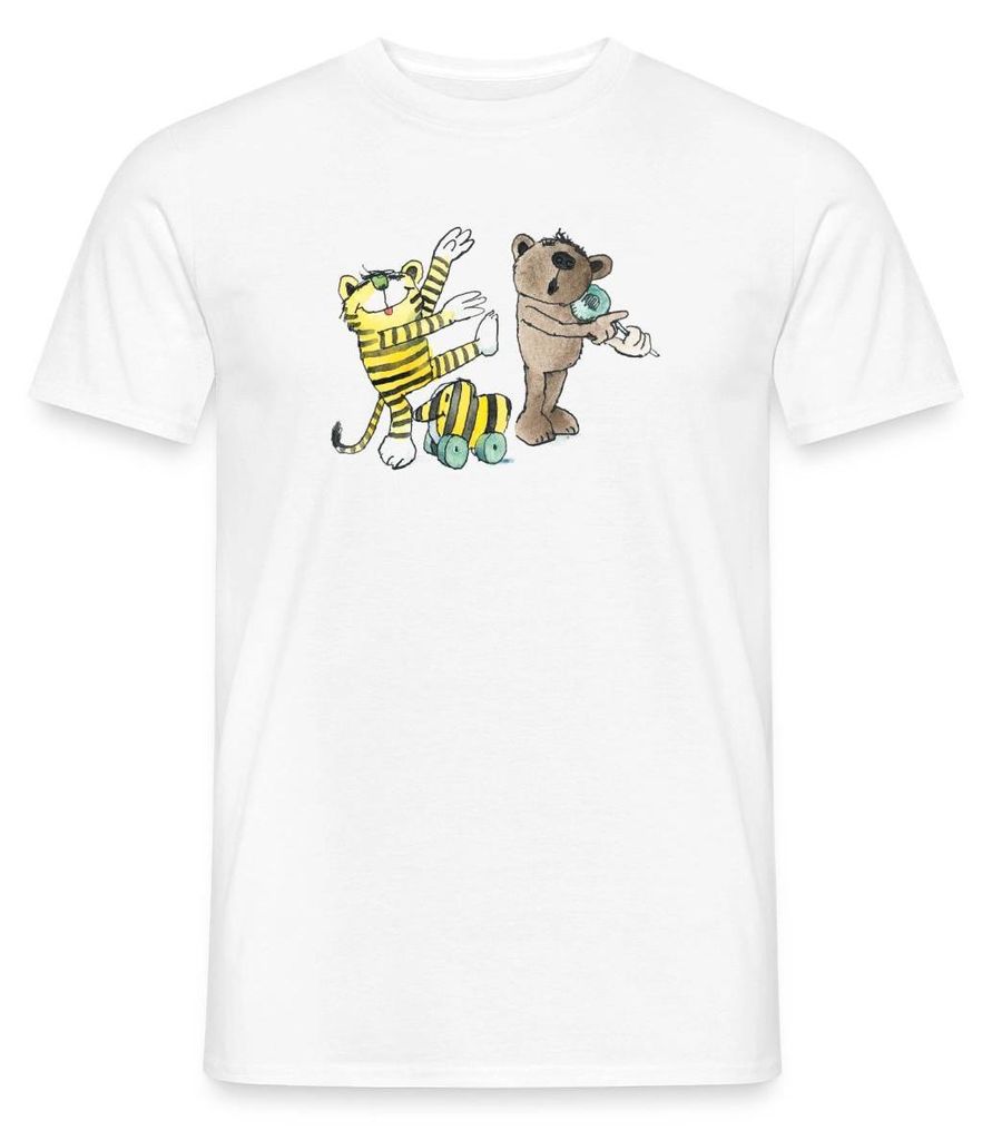 Spreadshirt Janosch Tiger und Freunde Machen Musik Männer T-Shirt, S, Weiß