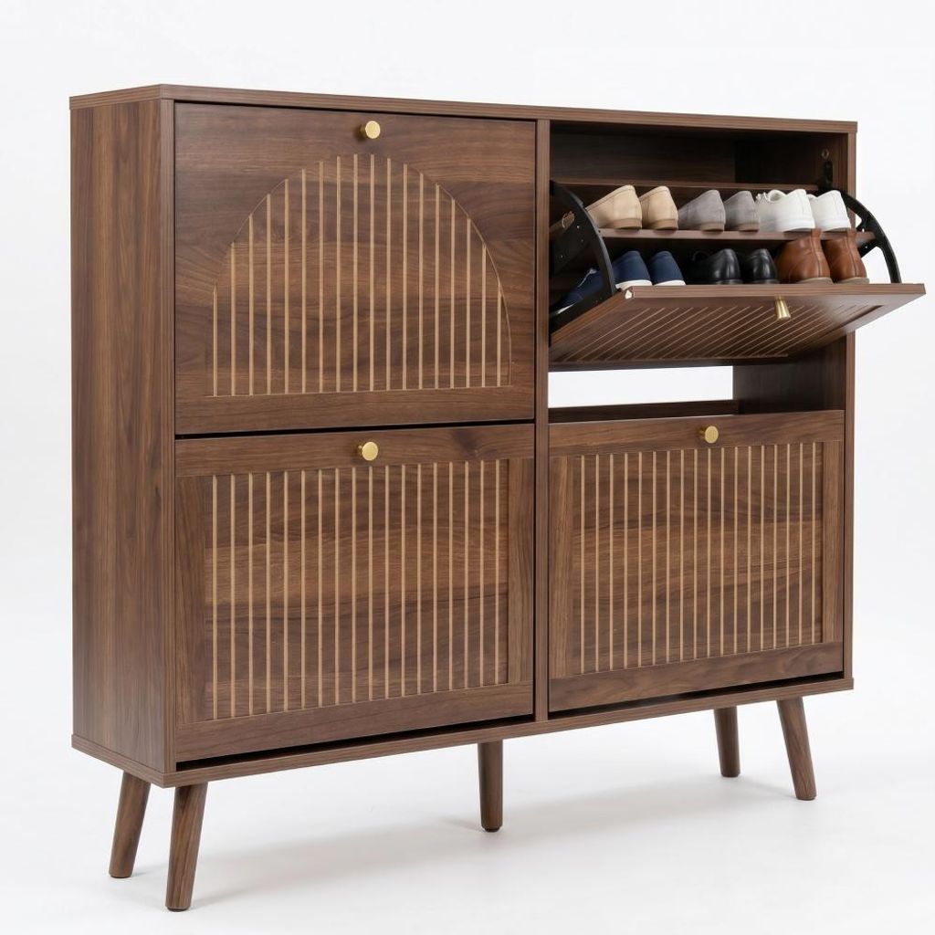 CASABEL Schoenenkast 4 Kleppen, 24 Paar, Retro Stijl, Productafbeelding 