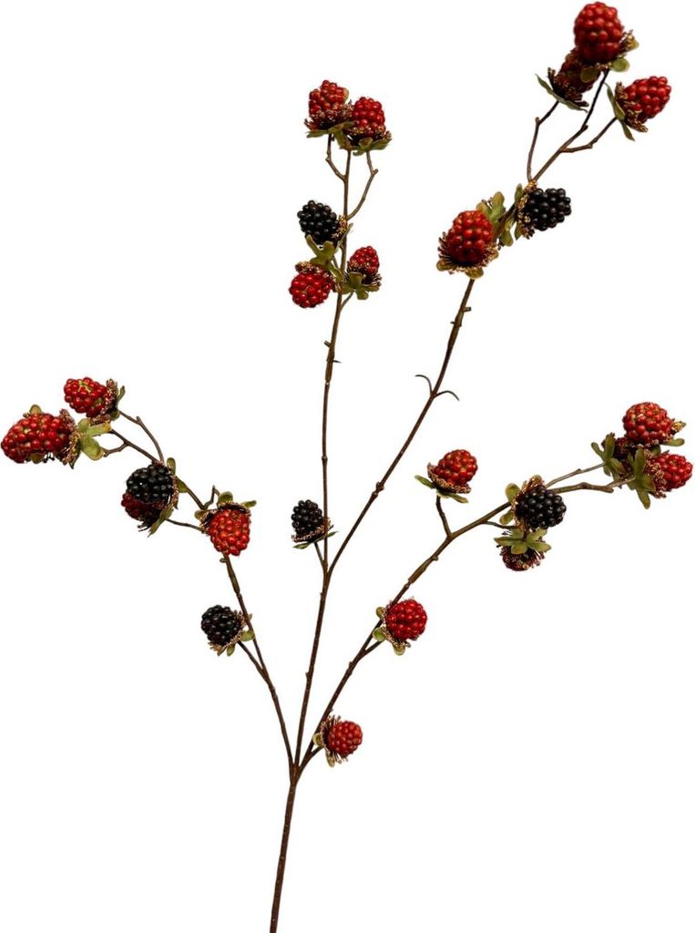 Künstlicher Zweig mit Brombeeren rot/schwarz 76cm
