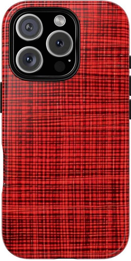 Rotes Karomuster – Hülle Kompatibel mit iPhone 16 Pro