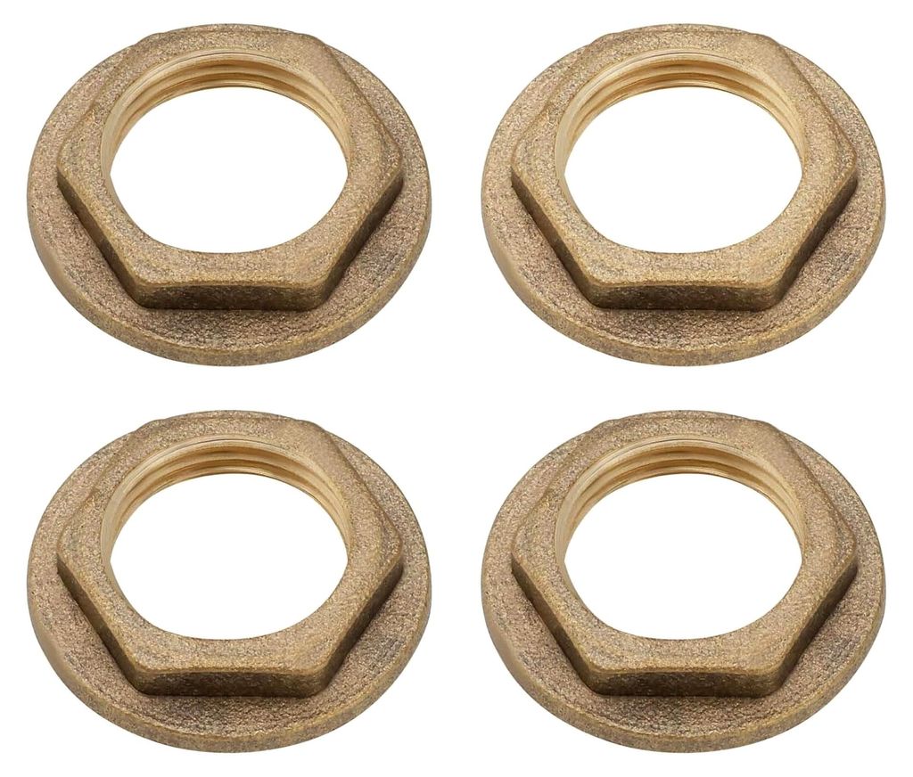 4 Stück 3/8 BSP Messing Innenmutter Sechskant Flanschmutter für Wasserhahnanschluss Rohranschluss Gelb 26 x 15,5 x 5 mm