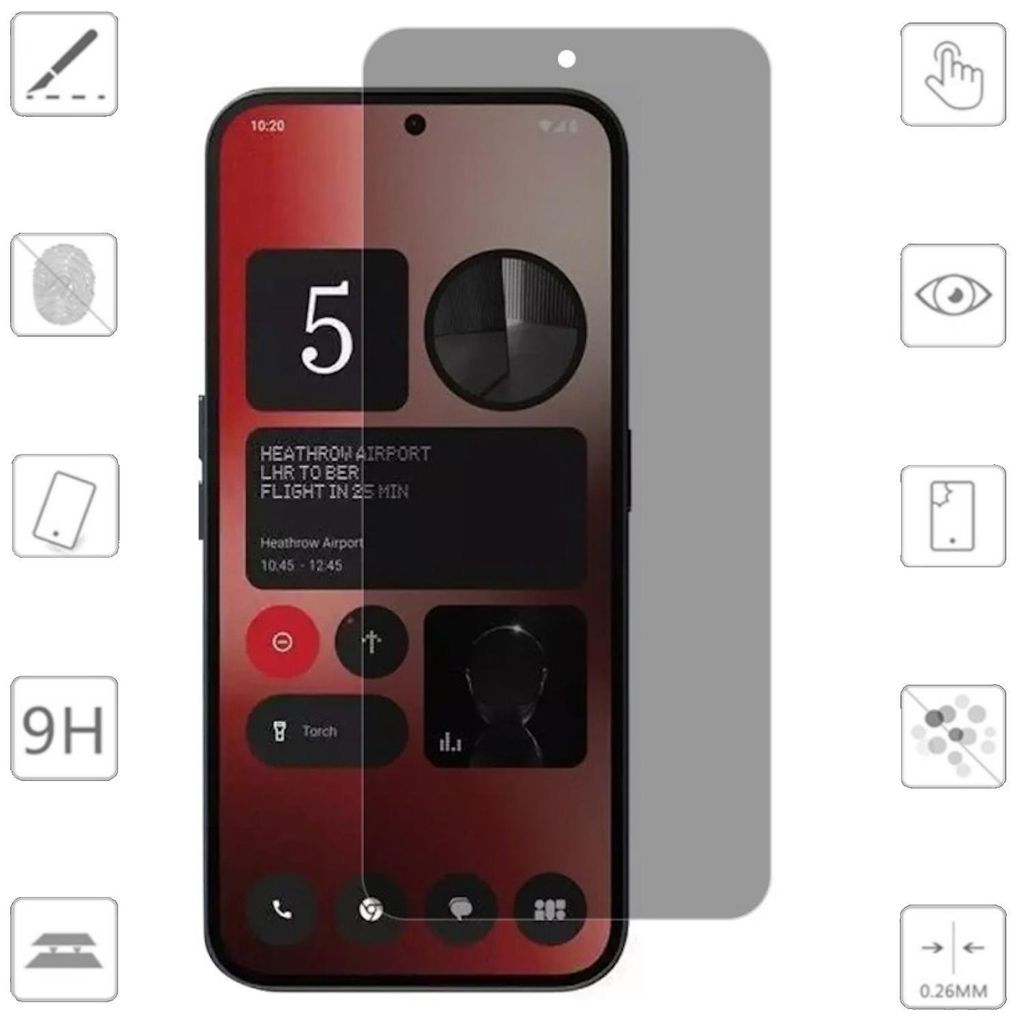 Für Nothing Phone 3a / 3a Pro 2x 2.5D 0,26mm Privacy Produktbild 