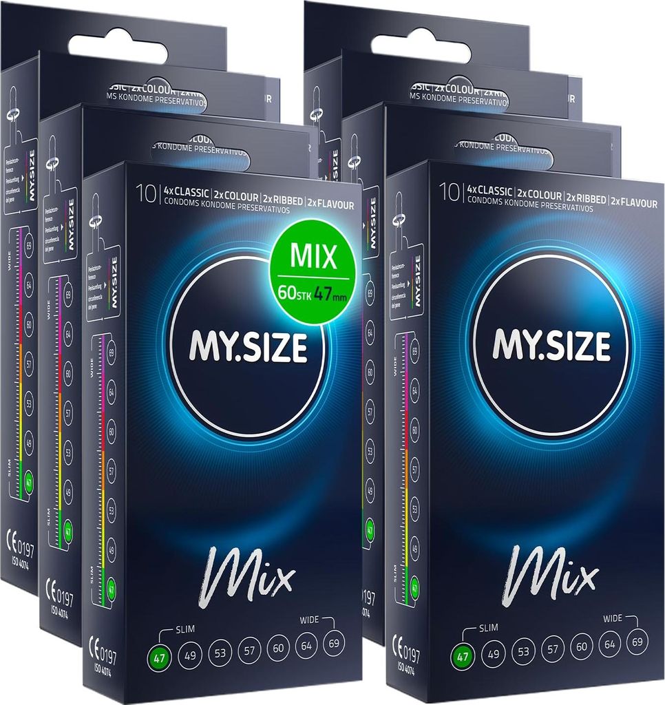 My.Size Mix Kondome Größe 1, 47 mm, Vorteilspackung, | 60 Produktbild 