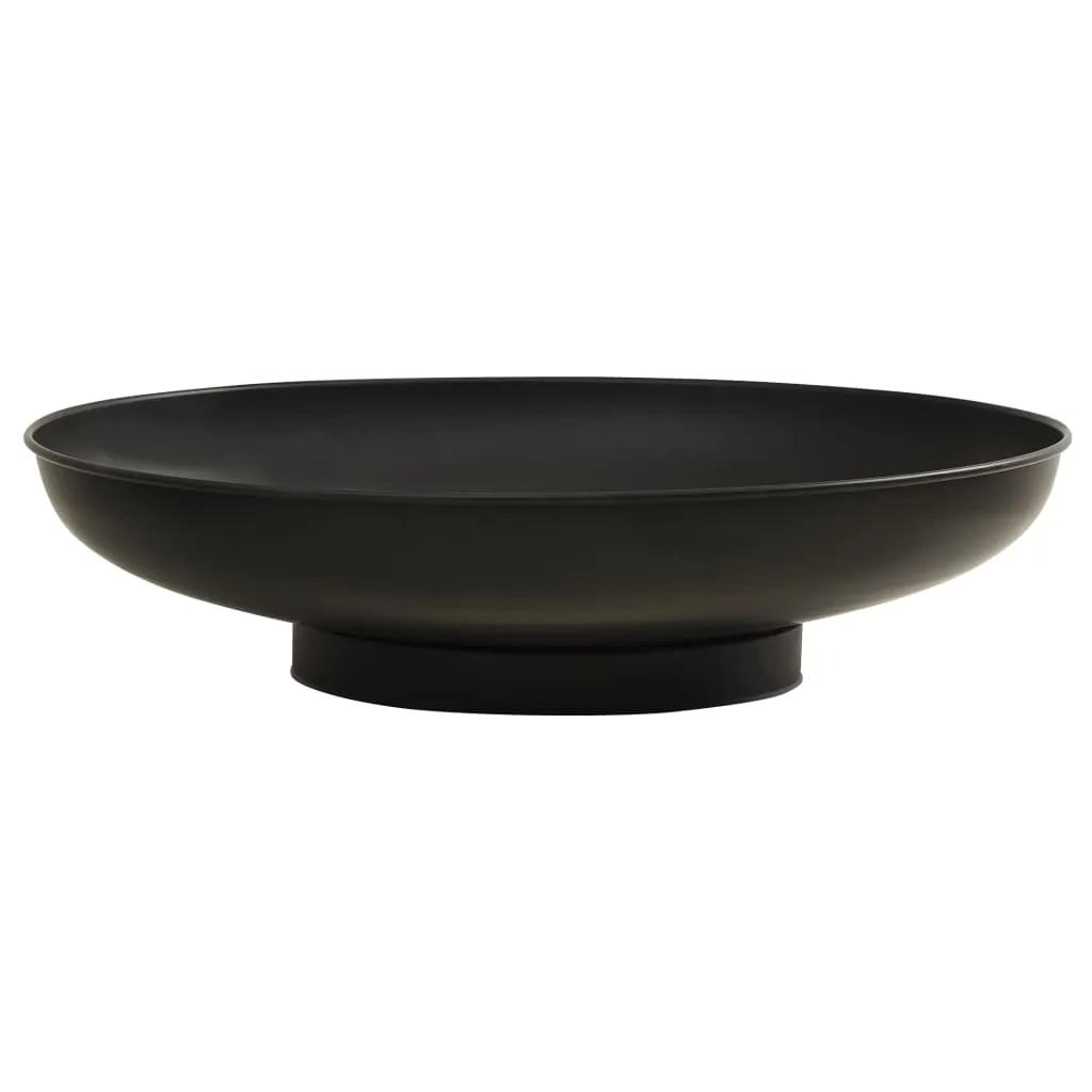 Brasero extérieur Bol à feu 80 cm en acier noir pour chauffage de jardin