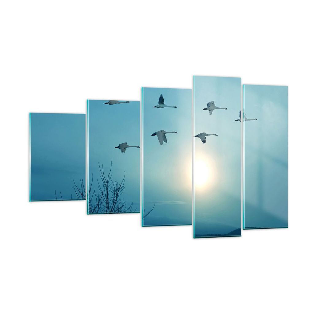 Bilder auf glas - Storch Vogel Natur - 100x60cm - Glasbilder - Wandbilder - Kunstdruck - zum Aufhängen bereit - Wanddekoration aus Glas - Glas Bil...