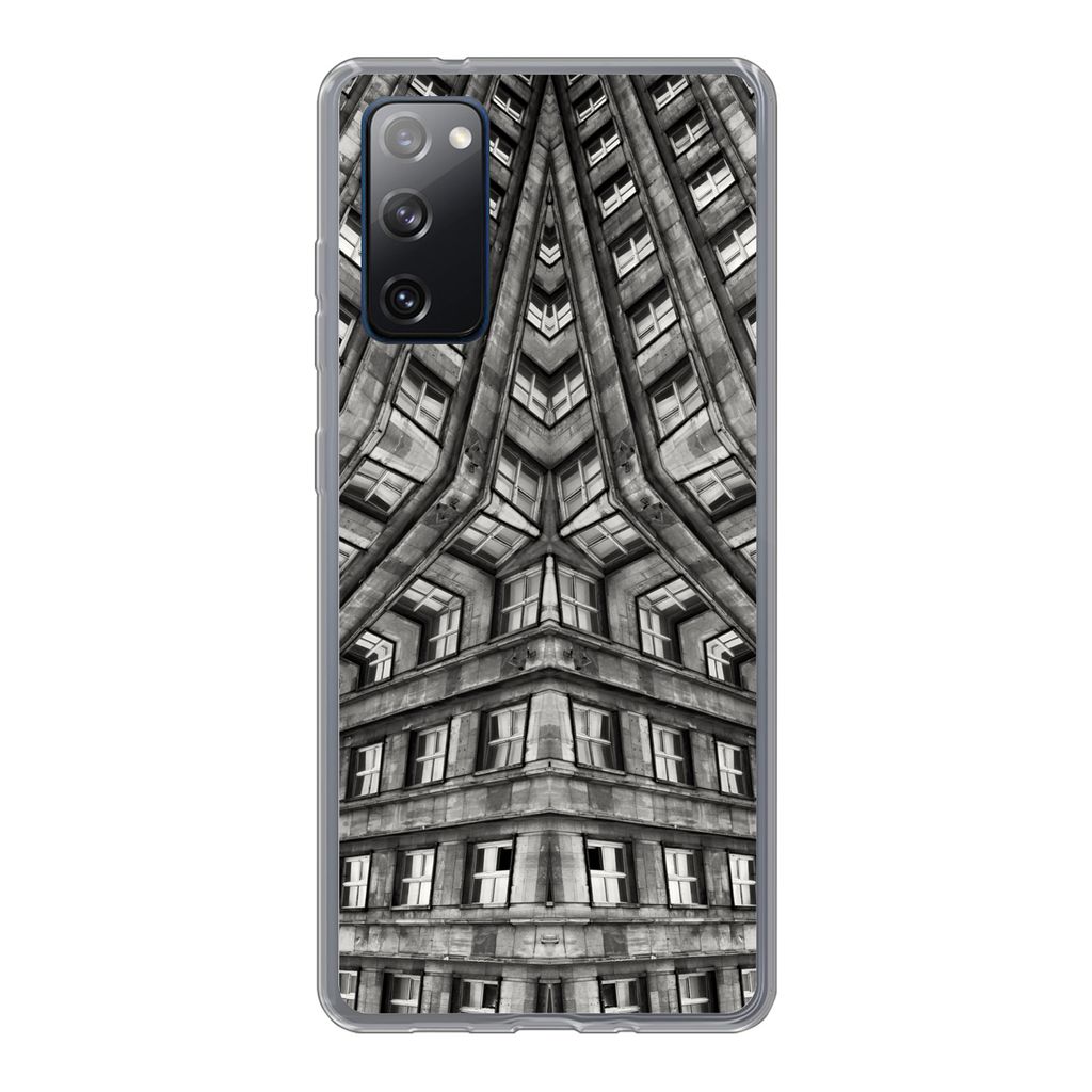 MuchoWow Handyhülle Schutzhülle Hülle für Samsung Galaxy S20 FE Kunst - Schwarz - Weiß - Psychedelisch Silikon Softcase Handy Hülle - Abdec...