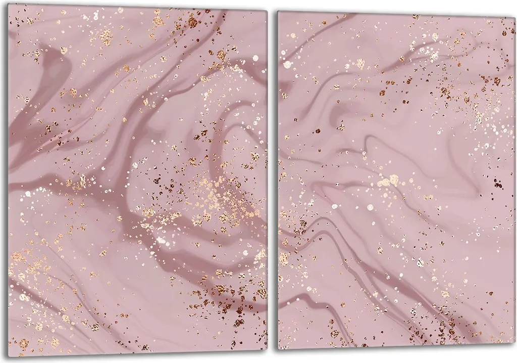 Offerta Set 2 Copripiano Cottura 40x52 Marmo Rosa Vetro - Spedizione Rapida