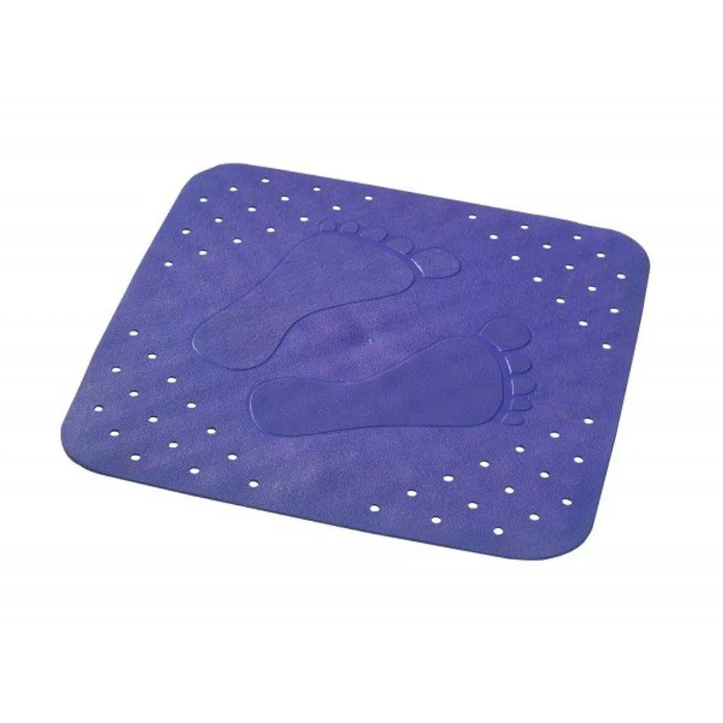 Tapis de douche antidérapant 54x54 cm en caoutchouc bleu PLATFUS