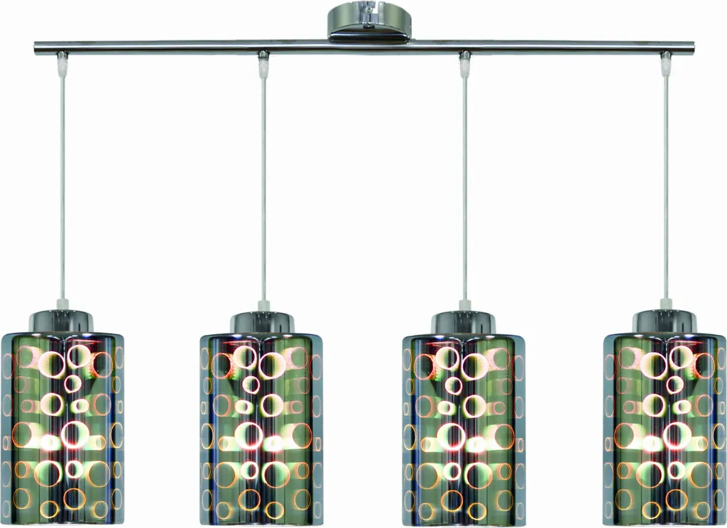 Candellux NOCTURNO Lustre avec abat-jours verre 3D chromé 34-57723