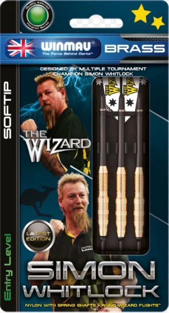 Set Winmau Simon Whitlock Soft 18g 2227.18 - Adhérence Maximale en Laiton