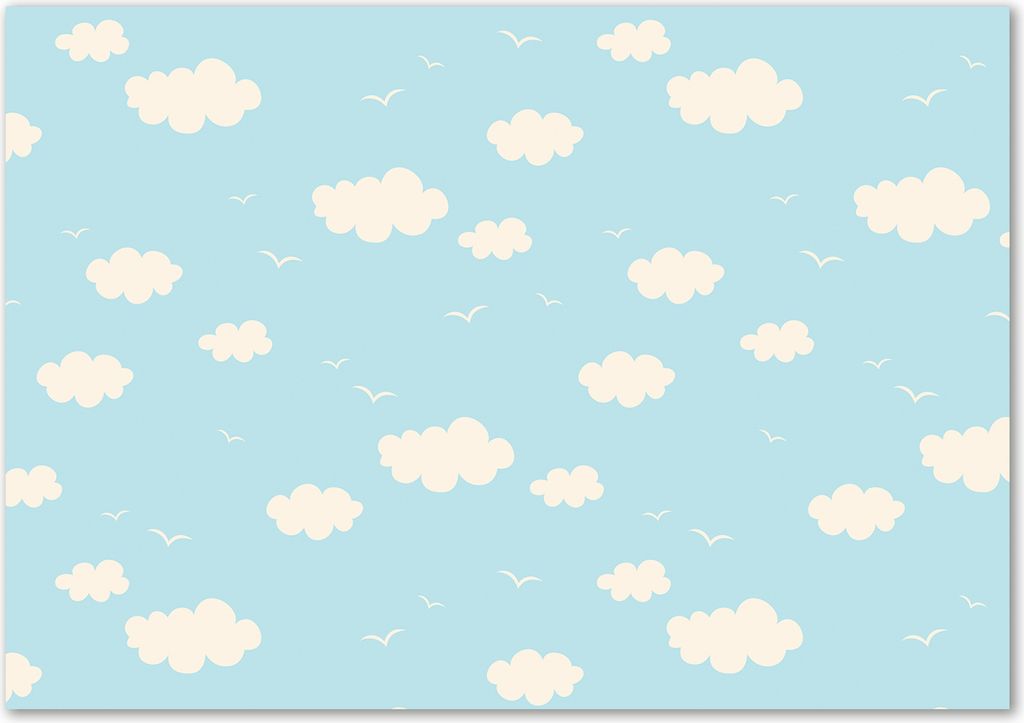 Tulup Leinwandbild - 100x70 cm - Wandkunst - Drucke auf Leinwand - Leinwanddruck - Kinderzimmer - Blau - Wolke