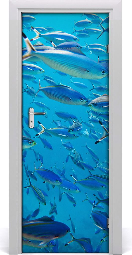 Tulup Türaufkleber 75x205 cm Dekorative Aufkleber Selbstklebend Wasserdichte Tapete Abnehmbar Schlafzimmer Wohnzimmer Wohnkultur - Coral Fisch