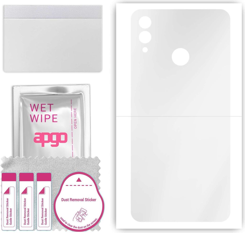 apgo Rückseite Schutzfolie, klar, kompatibel mit Honor 10 Lite, Hinten Hydrogel-Displayschutzfolie mit Positionierhilfe, kratzfest, einfache Montage