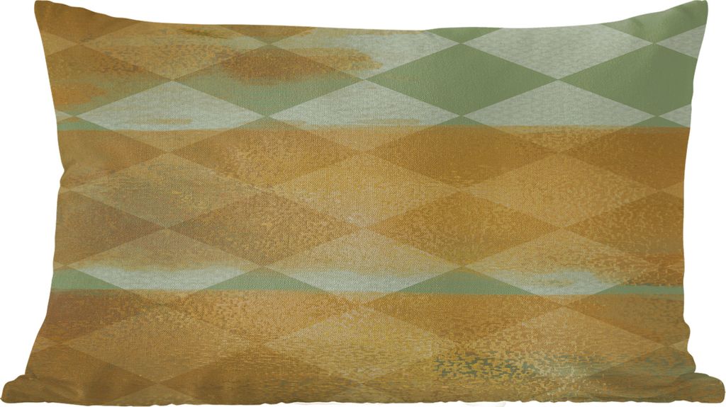 MuchoWow Zierkissen Sofakissen Wohnzimmer Dekokissen 60x40 cm Muster - Grün - Gold - Farbe - Kopfkissen - Polster mit Foto