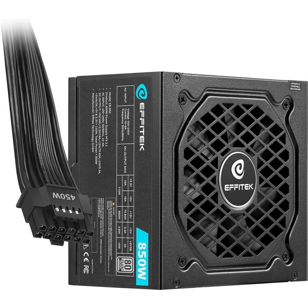 EFFITEK Netzteil 850W Silver ATX 3.1, PCI 5.1 - PC-/Server Netzteil