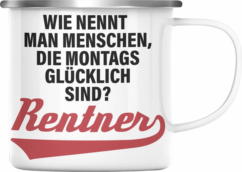 Trendation - -  Renter Emaille Tasse Ruhestand Geschenk Produktbild 
