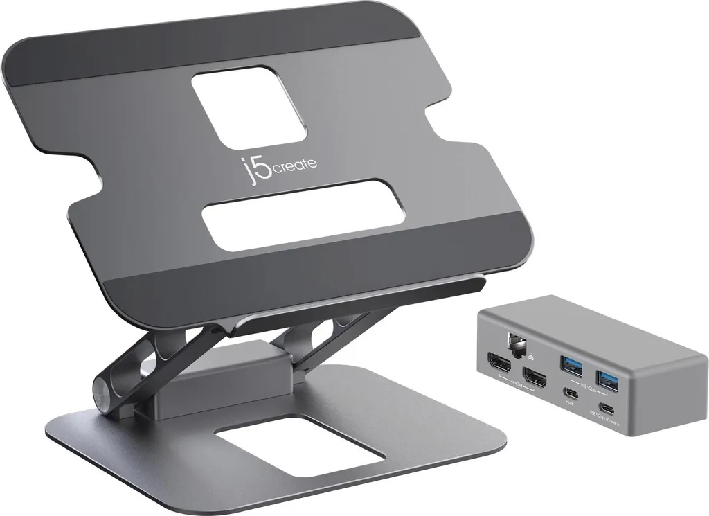 Station d'Accueil 4K en Aluminium avec Support Multi-Angle pour Laptop