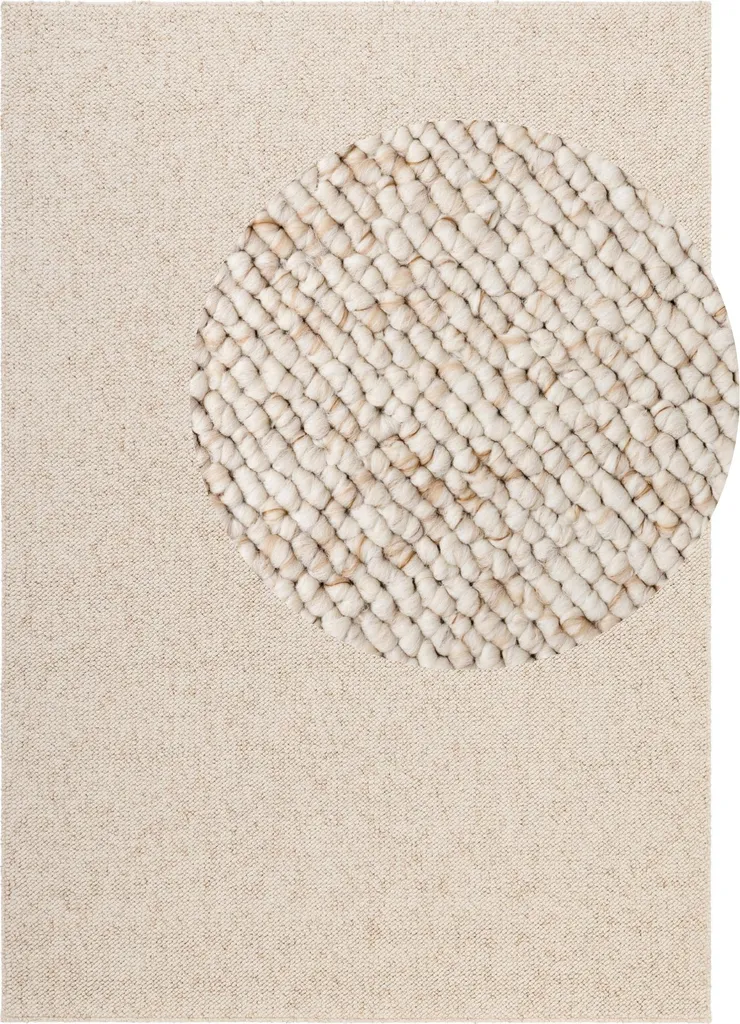 Tapis aspect laine crème Rocco Elle Decoration - Entretien facile