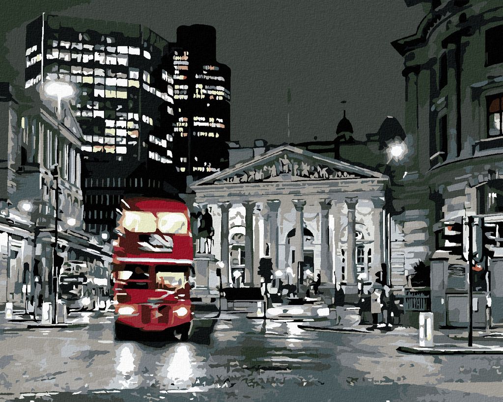 Zuty - Malen nach Zahlen - LONDONER BUS, 40x50 cm, mit Keilrahmen (bereits gespannt)
