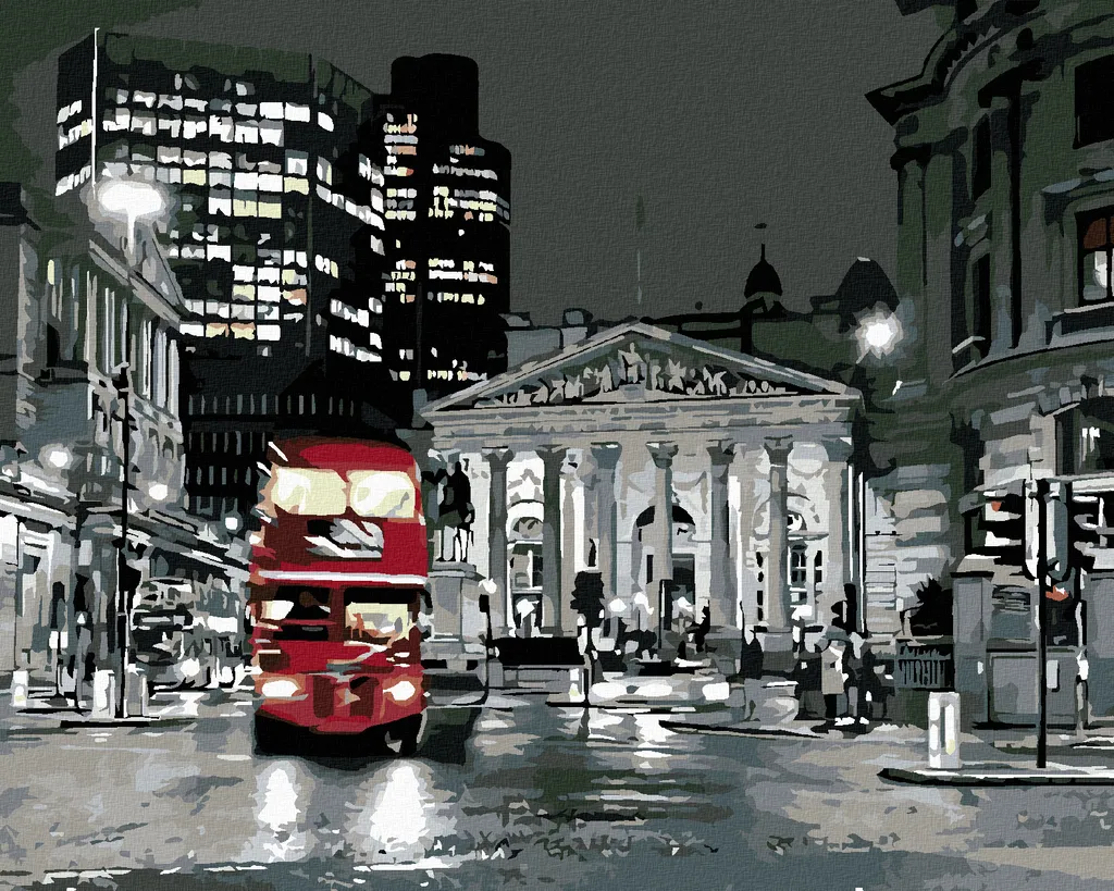 Zuty Diamond Painting 40x50 cm London Bus - Telaio Legno Alta Qualità