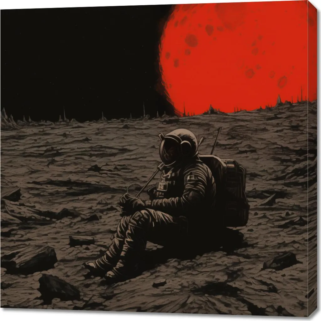 Quadro 90x90 cm Solitudine nello Spazio - Arte Moderna per Soggiorno