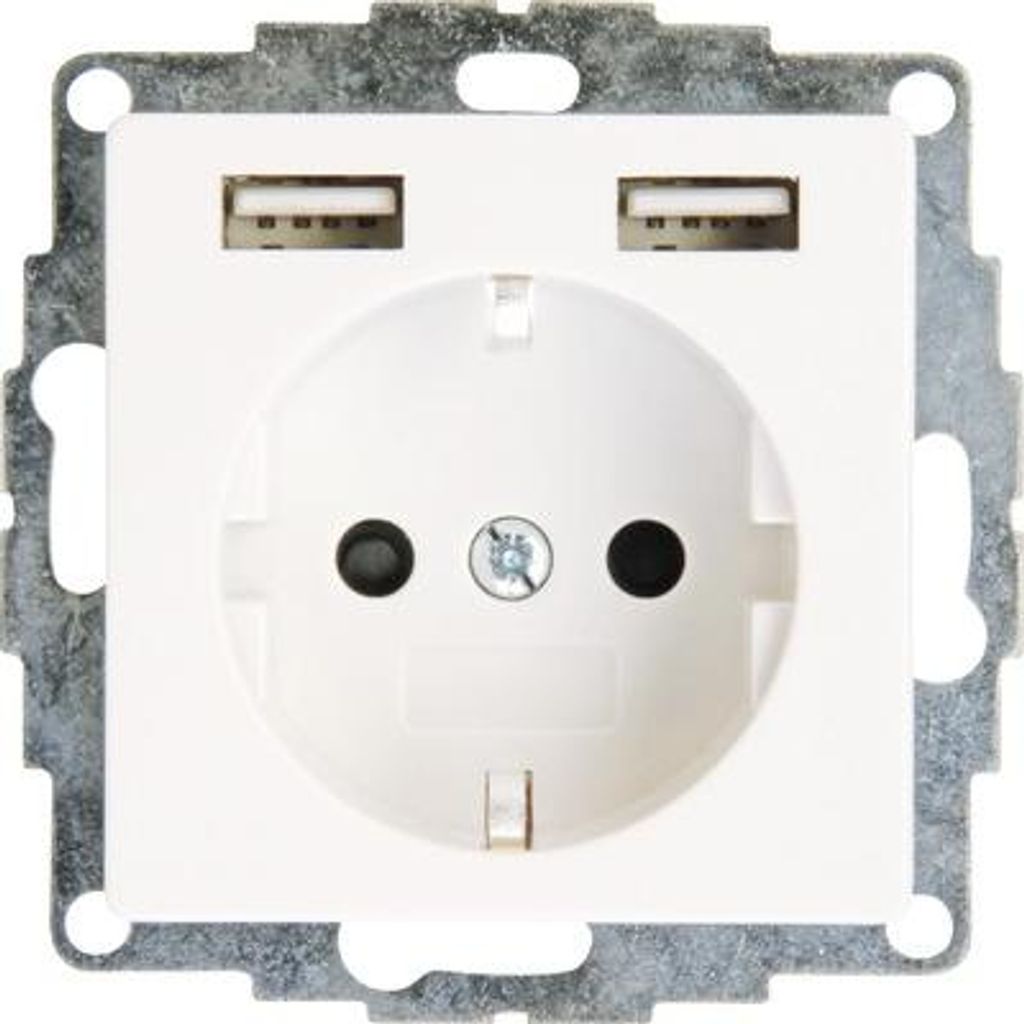 USB Steckdosen-Einsatz 2x USB-Ladebuchsen Kopp Athenis 55 reinweiß 296229080