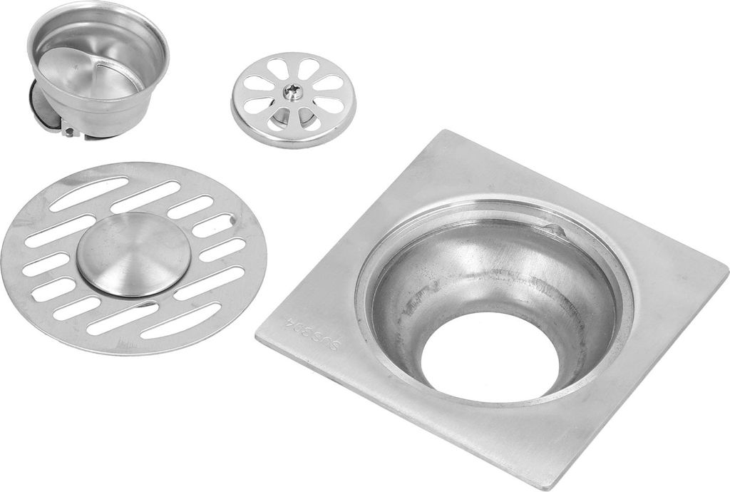 Edelstahl Bodenablauf selbstdichtend Waschmaschine Bodensieb für Küche BadHochglanz Dual Use