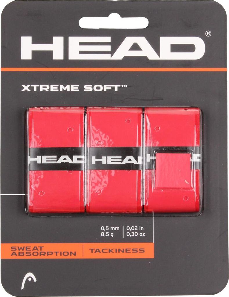 XtremeSoft 3 Overgrip-Griff, 0,5 mm dick, rot, 3er-Packung.
