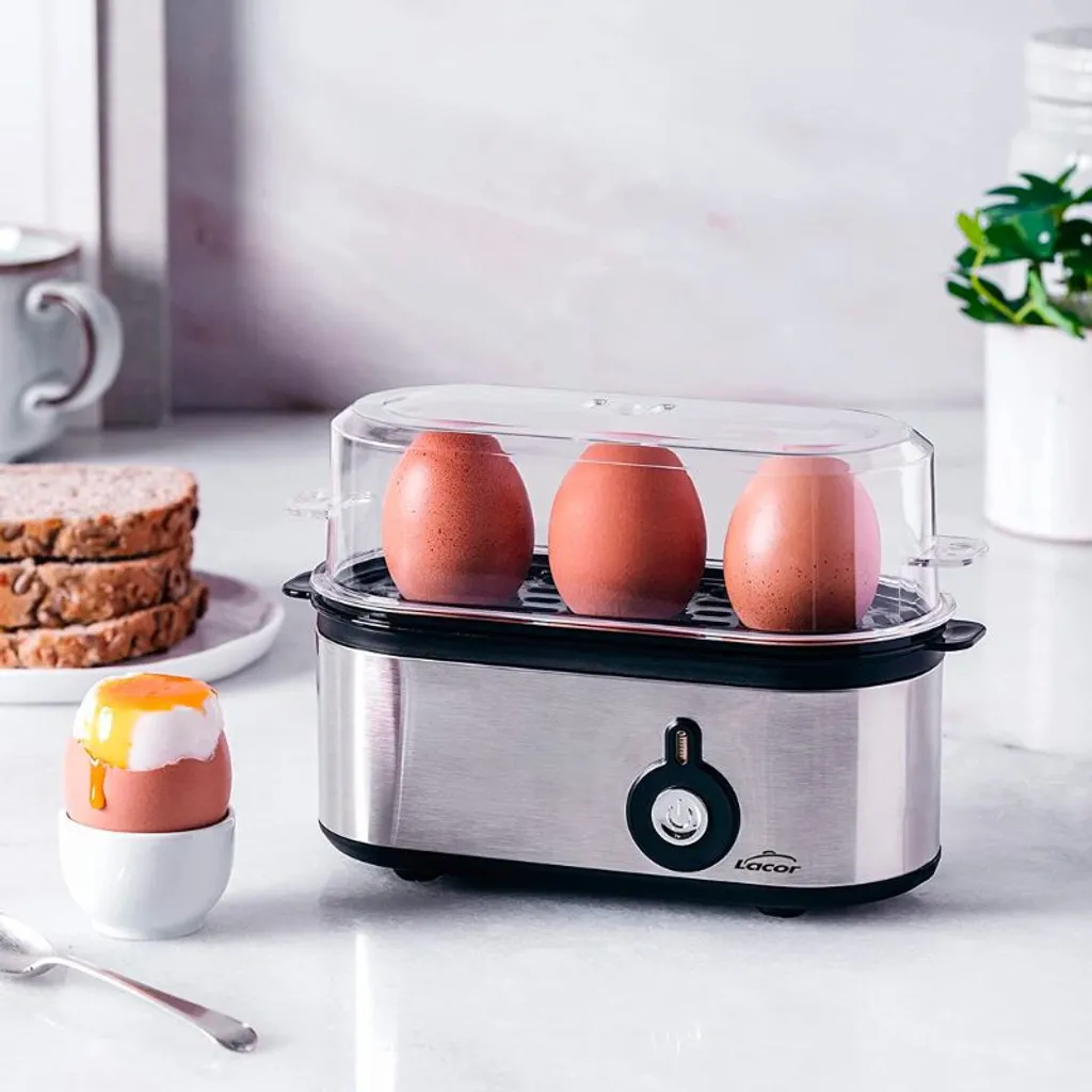 Cuit-œufs électrique Lacor capacité 3 œufs idéal petit-déjeuner sain - 2