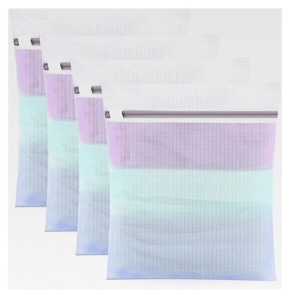 4 Stück Wäschenetz für Waschmaschine, 30 x 40 cm Wäschesack mit Reißverschluss für Hemden, Unterwäsche und Babykleidung