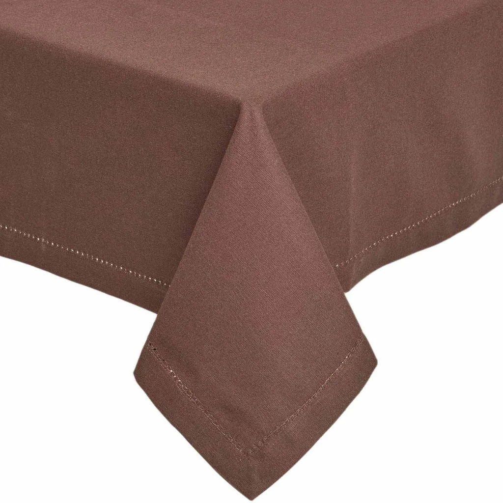 Nappe en coton marron Homescapes 137 x 228 cm pour table rectangulaire - 2