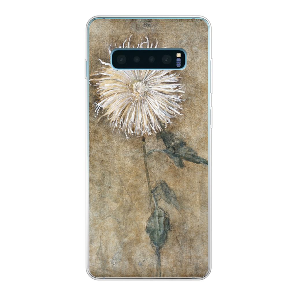 MuchoWow Handyhülle Schutzhülle Hülle für Samsung Galaxy S10 Plus Chrysantheme - Piet Mondrian - Alte Meister Silikon Softcase Handy Hülle -...