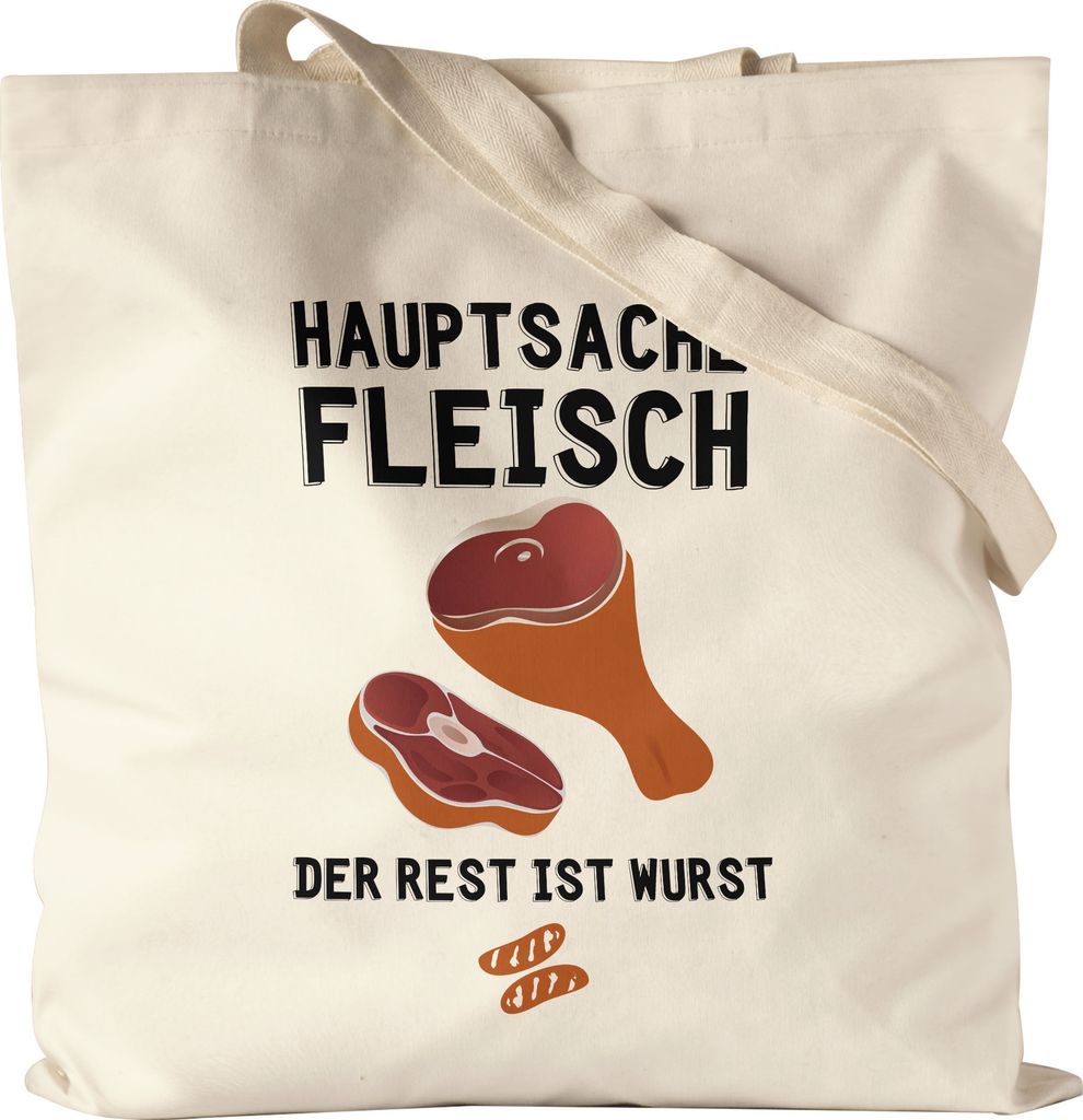 Hauptsache Fleisch Der Rest Ist Wurst Jutebeutel Stoffbeutel Fleischer Steak Metzger Fleischhauer Wurst Schlachter Würstchen