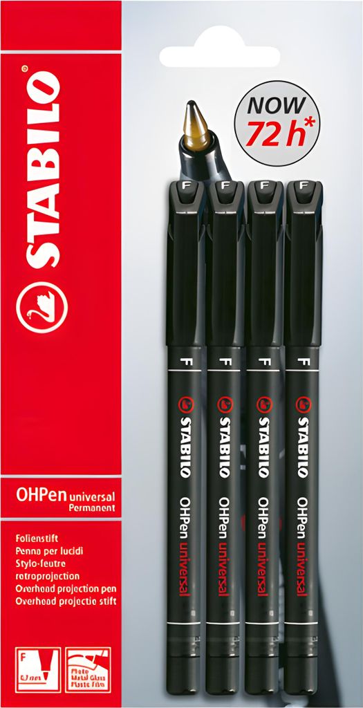 STABILO OHPen universale permanente F blister di 4 pezzi Immagine del prodotto 