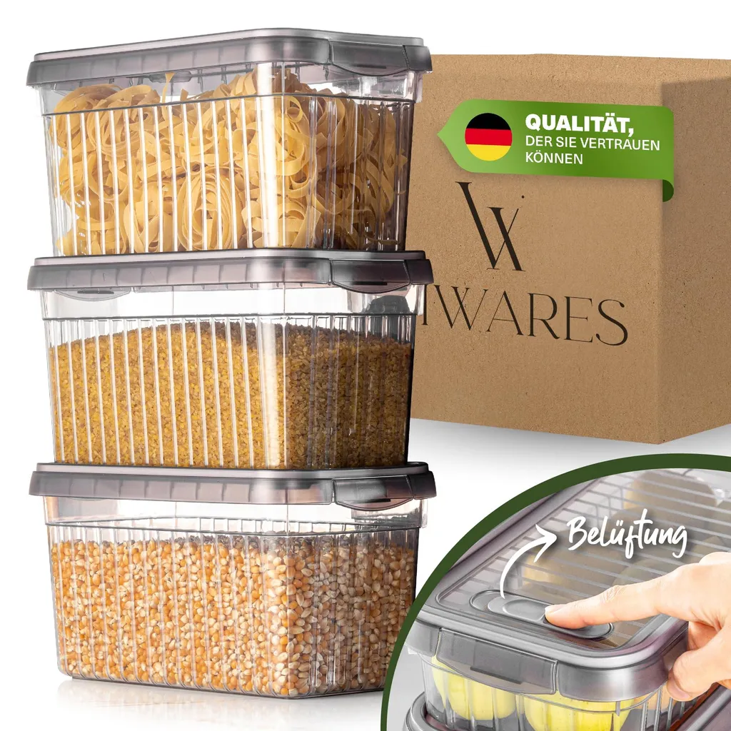 Organiseur de Réfrigérateur Viwares 4L Lot de 3 Boîtes Alimentaires