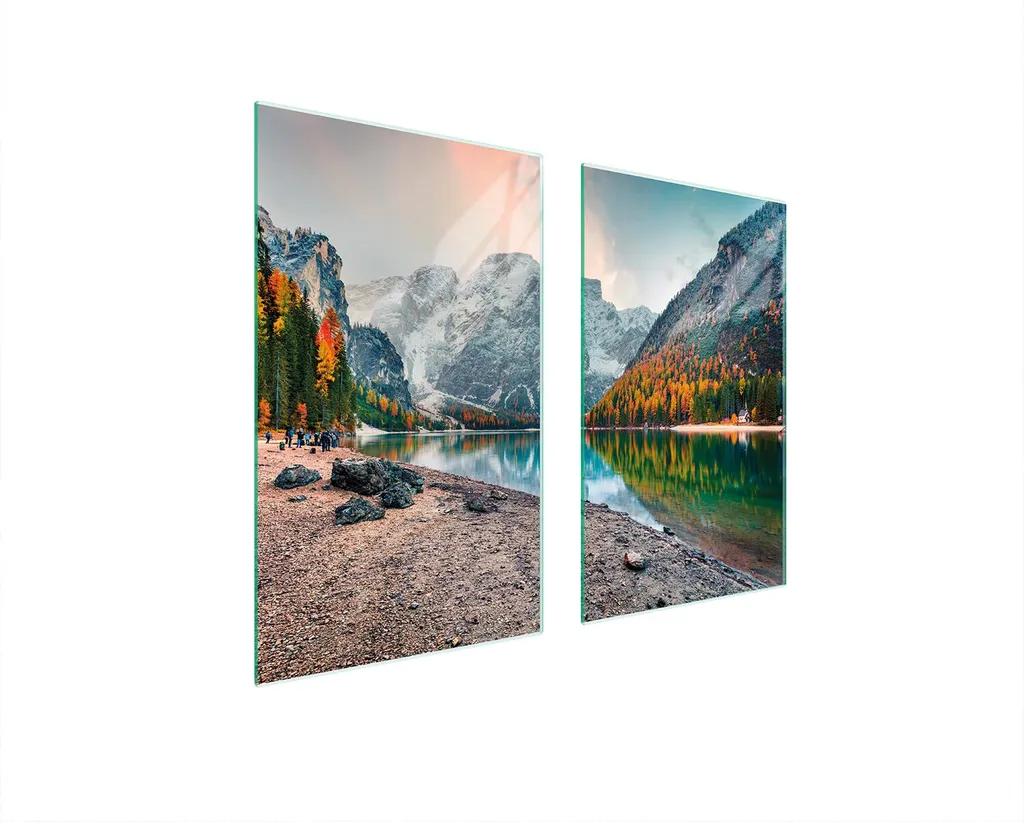 Set 2 Coprifornelli 75x52 Vetro Temperato Montagna - Tagliere Cucina