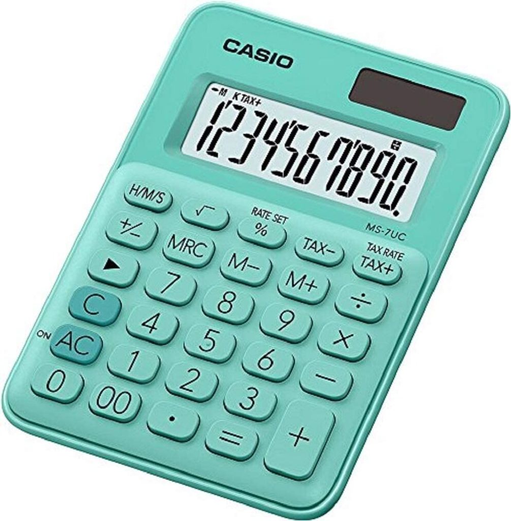 Casio MS-7 UC GN anzeigender Tischrechner grün