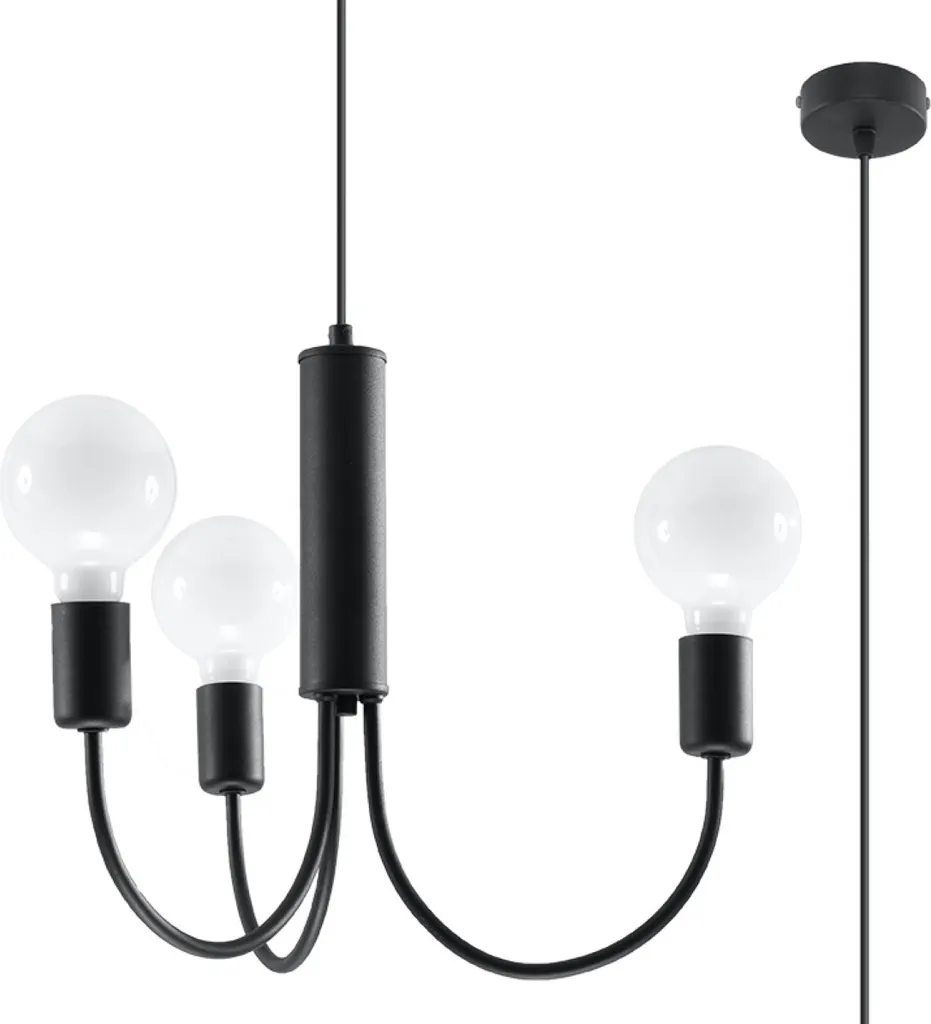 Lampada ARTEMIX 3 Luci Nera E27 | Crea Atmosfera Unica in Casa