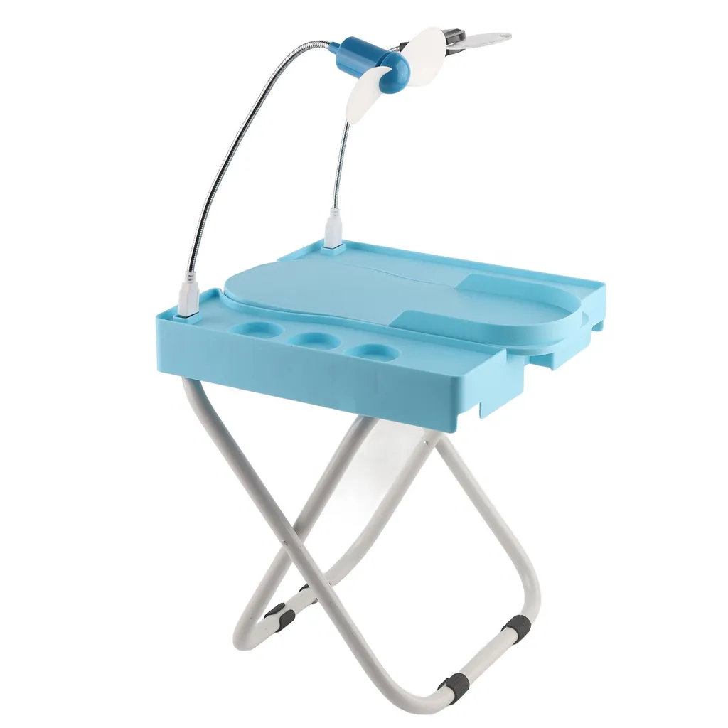 Support de pédicure réglable antidérapant avec éclairage et ventilateur