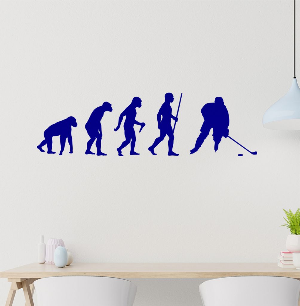 Eishockey Puck Evolution Wandtattoo Wandaufkleber Wall Sticker - Dekoration, Küche, Wohnzimmer, Schlafzimmer, Badezimmer