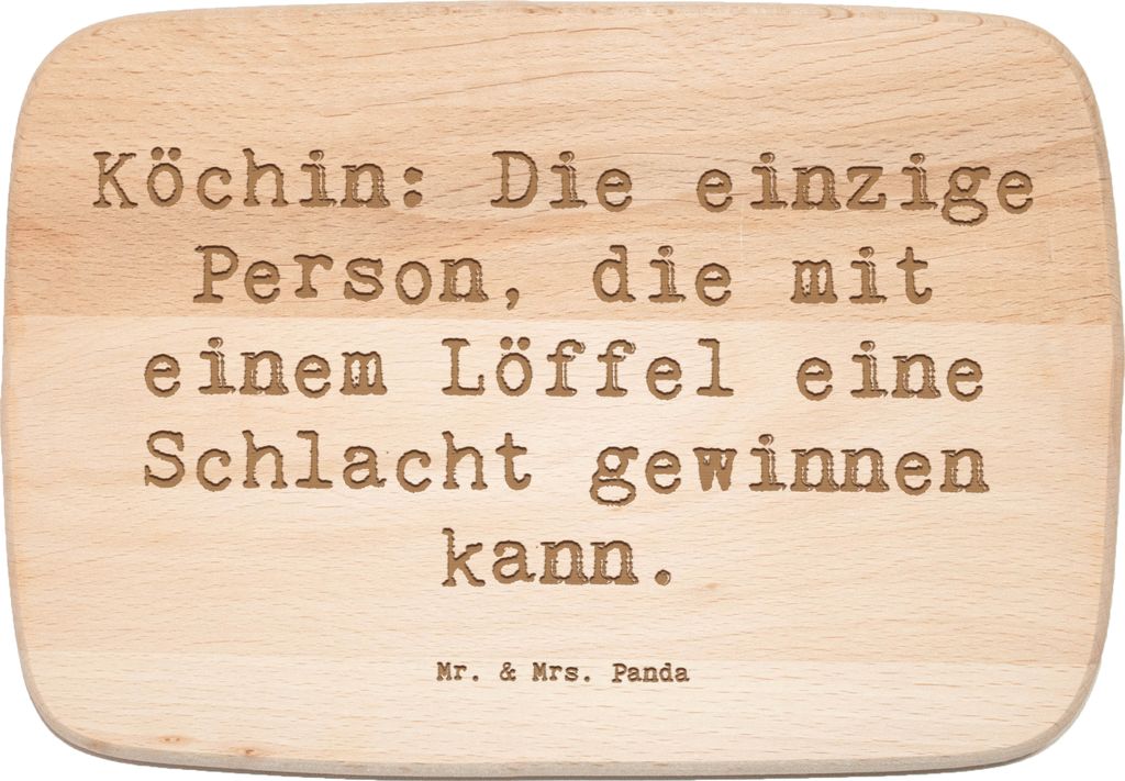Mr. & Mrs. Panda Holzbrett Spruch Köchin Stärke - Transparent - Geschenk, Frühstücksbrettchen, Küche, massivholzbrett, schneidbrett, Koch, Ber...