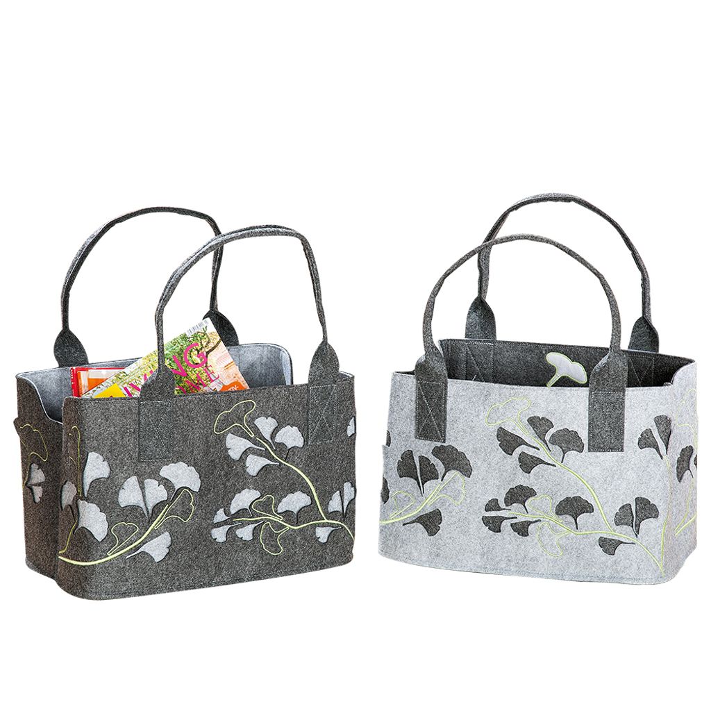 Gilde Tasche Lotus Laser hellgrau/dunkelgrau H: 26 cm B: 25 Produktbild 