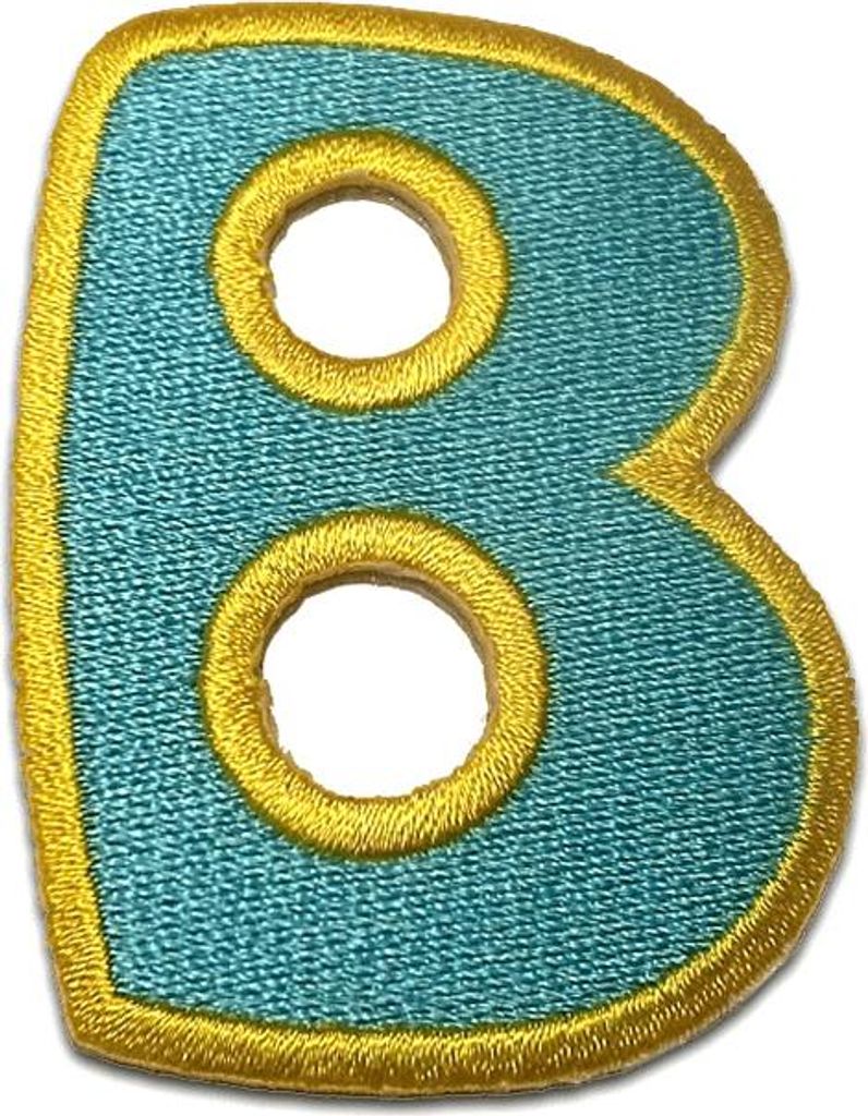 Buchstabe B - 6.3x4.6cm: Alphabet Buchstaben Einzeln Auswählbar - Aufnäher, Bügelbild, Aufbügler, Applikationen, Patches, Flicken, Zum Aufbügeln