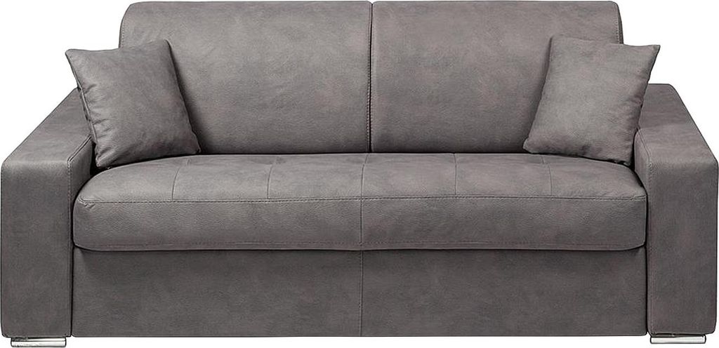 Express 3-Sitzer Schlafsofa aus EMIR-Stoff - Grau - Liegefläche 140 cm - Matratze 14 cm