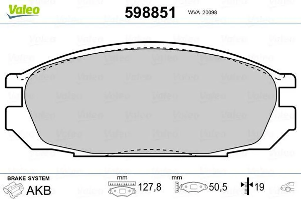 Valeo 598851 Jeu de Plaquettes de Frein à Disque pour Nissan Patrol