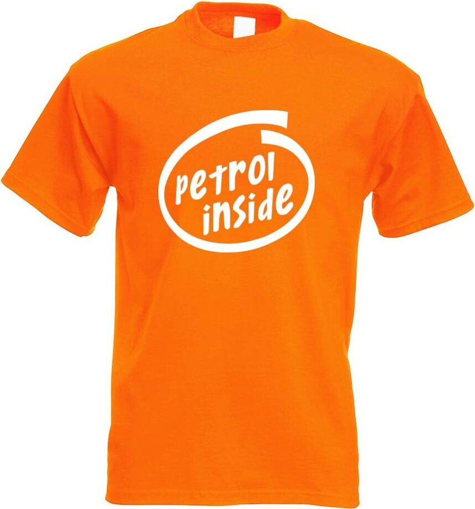 Kiwistar - T-Shirt - orange - Petrol Inside Auto Motiv Bedruckt Funshirt Design Print - mit Motiv Bedruckt - Funshirt Design - Sport - Freizeit - H...
