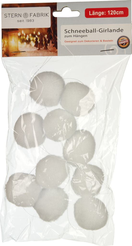 Weihnachtsgirlande Schneeball-Girlande ca. 120 cm lang