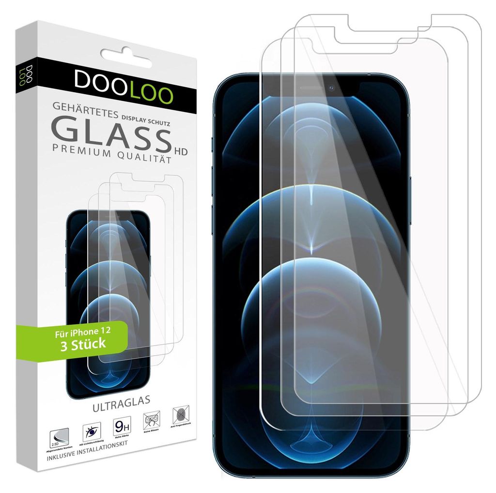 3x iPhone 12 Panzerglas Panzerfolie Schutzglasfolie Produktbild 